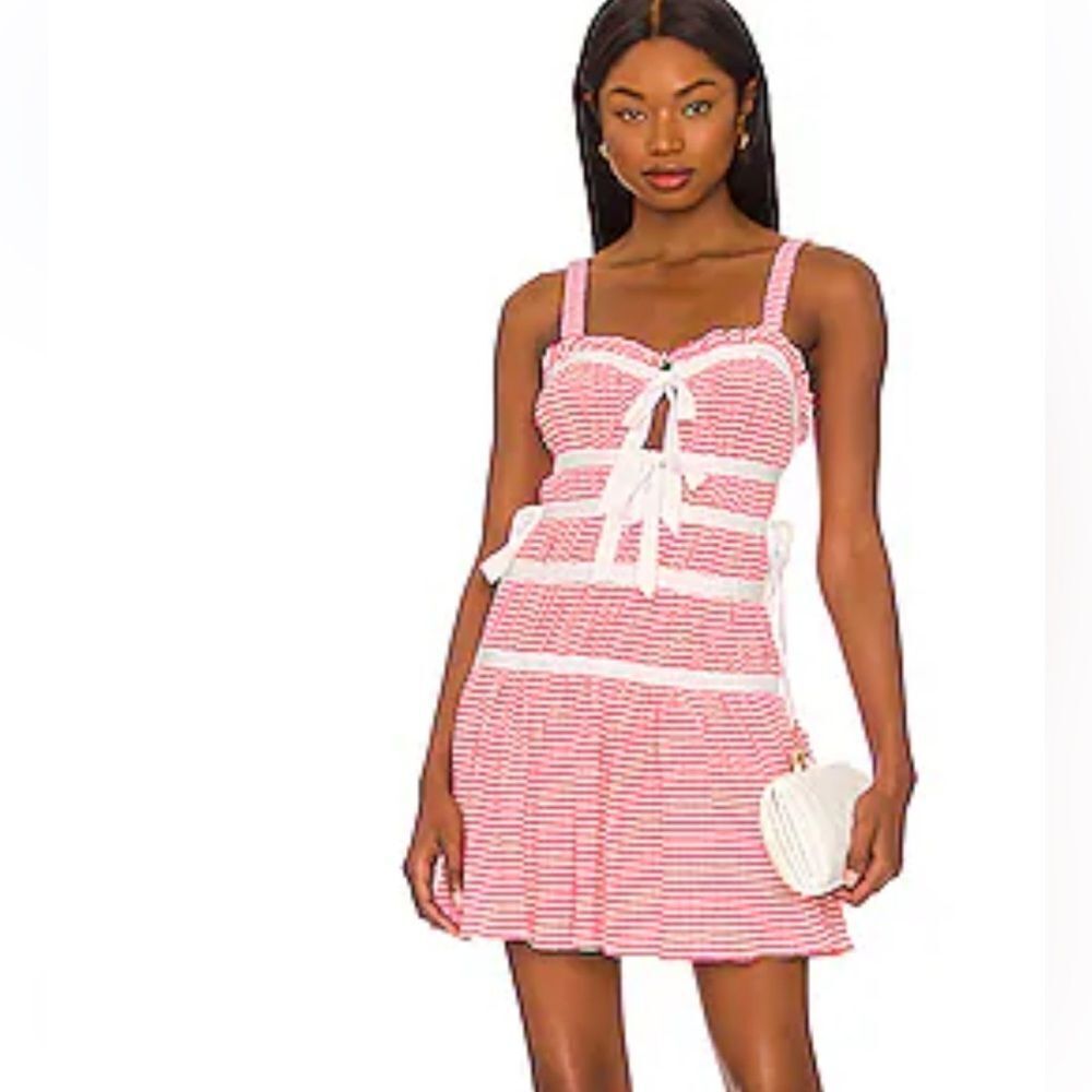 LPA Red and White Checkered Dress medium